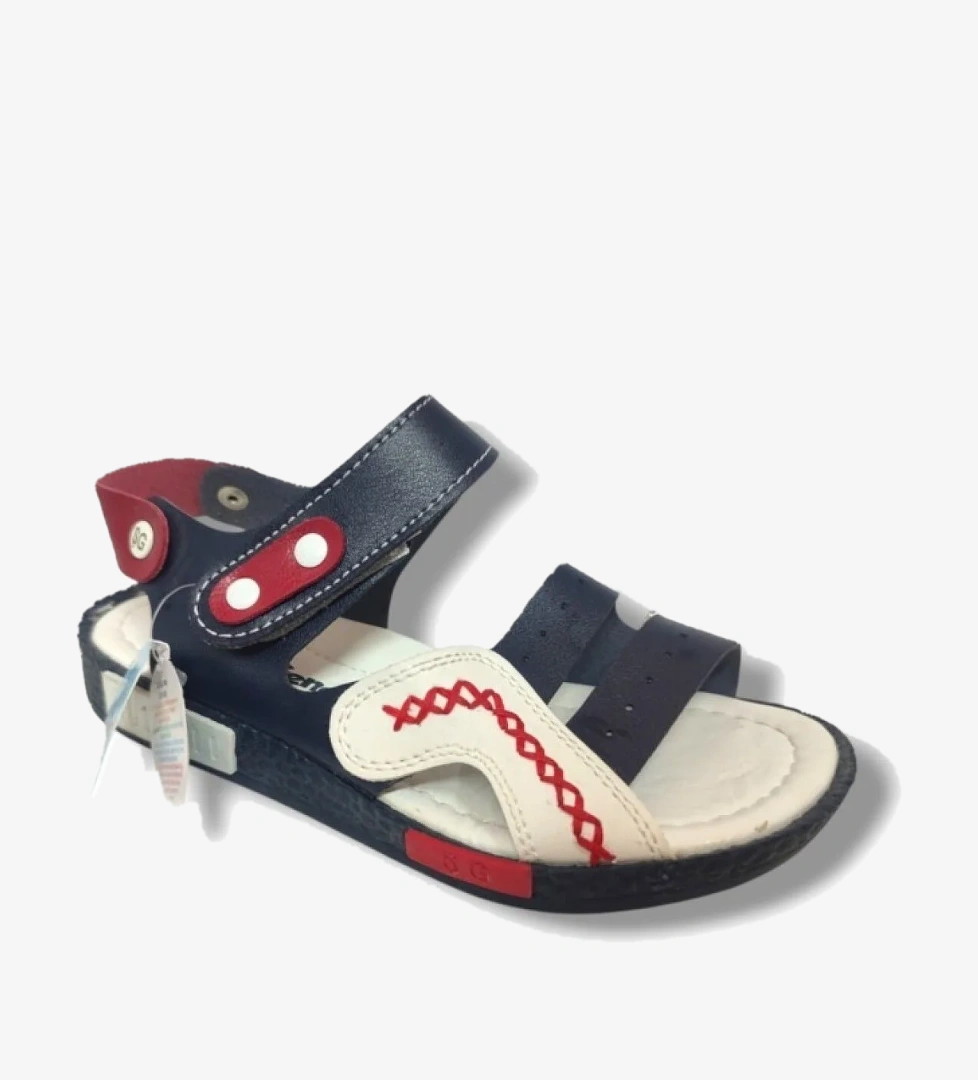 Şirinbebe 1601-20 Anatomik Dikiş Cırtlı Erkek Çocuk Sandalet Lacivert Beyaz 26-30 - Görsel 1
