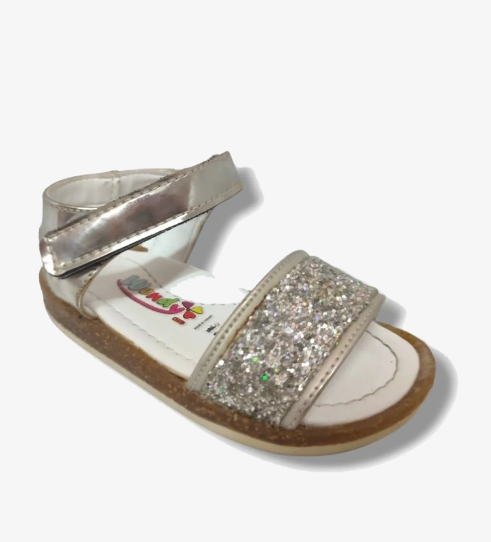 Wendy 1171-20 Simli Tek Çırtli Kız Çocuk Sandalet Gümüş 21-25 model görseli