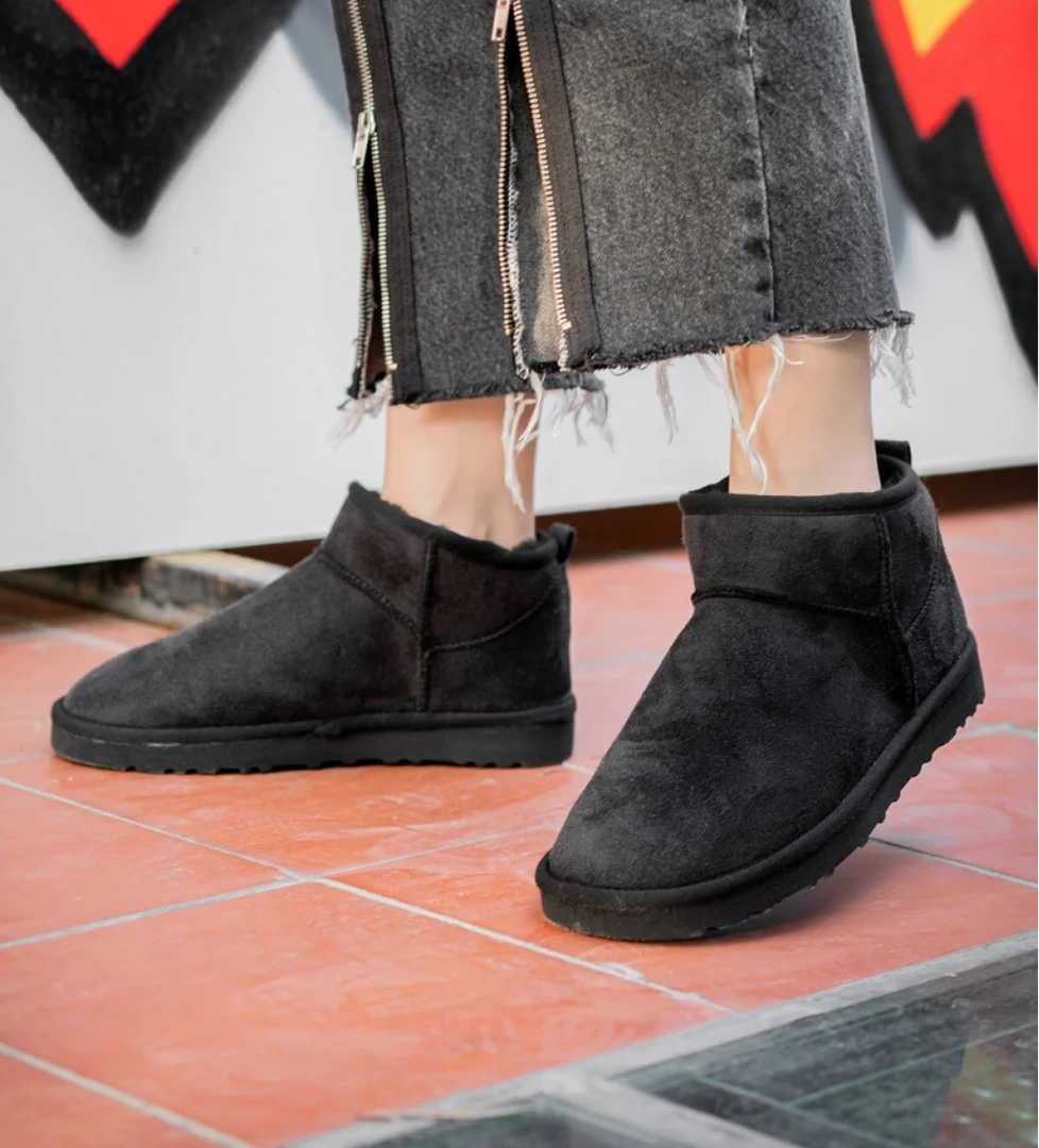 Kadın Garantili İçi Kürklü Hafif Taban Mini Bot Uggm301 Siyah