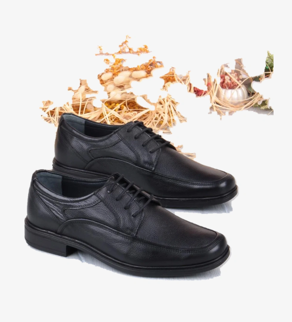 42409 Rahat Kauçuk Kaymaz Taban Hakiki Deri Erkek Ayakkabı - Görsel 1