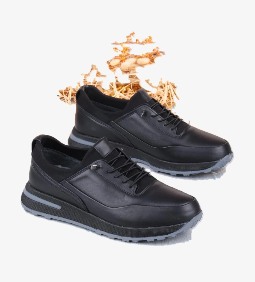 Mehmet Mete 42860 Face Hafif Rahat Lastik Bağcıklı Hakiki Deri Erkek Ayakkabı model görseli