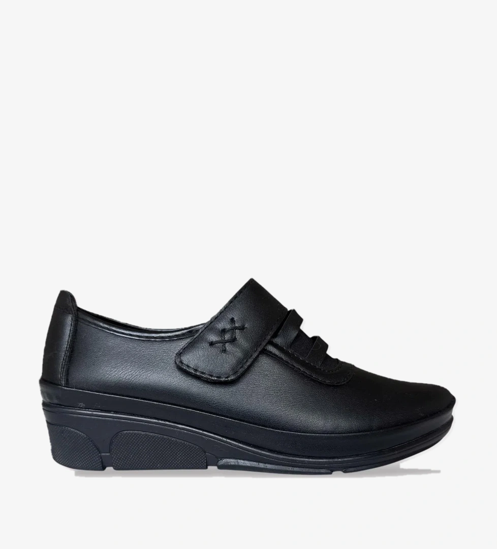 Cırtlı Ortopedik Anne Kadın Casual Ayakkabı SİYAH