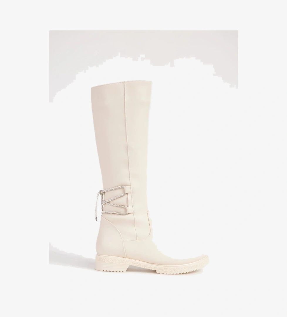 F By Fabrika Ekru Kadın Çizme HAILA model görseli