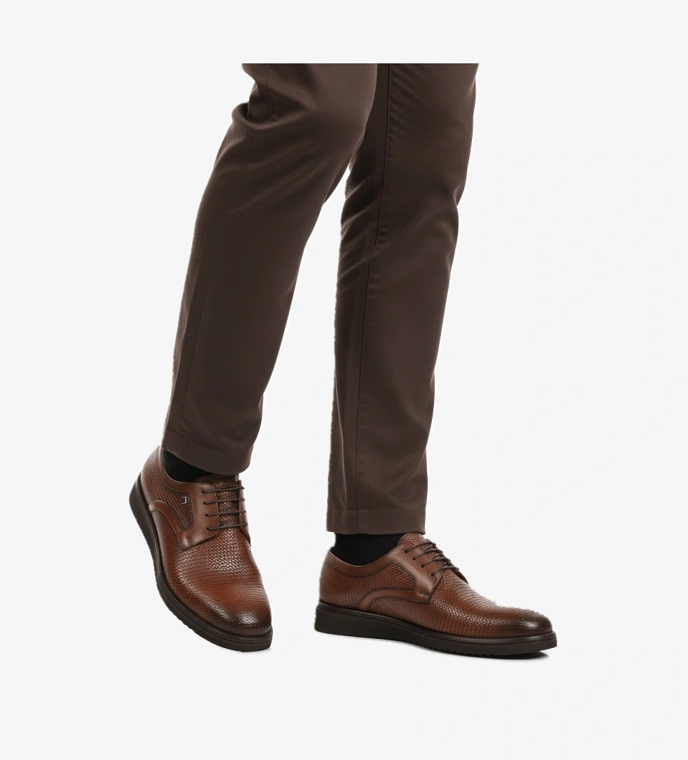 Fosco Siyah Taba Hakiki Deri Bağcıklı Erkek Klasik Ayakkabı model görseli