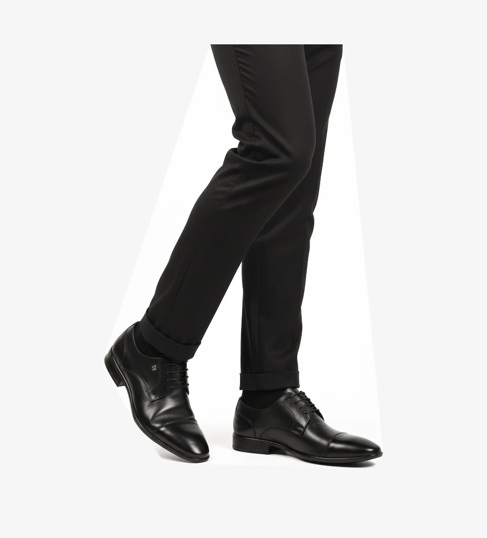 Siyah Hakiki Deri Erkek Klasik Ayakkabı