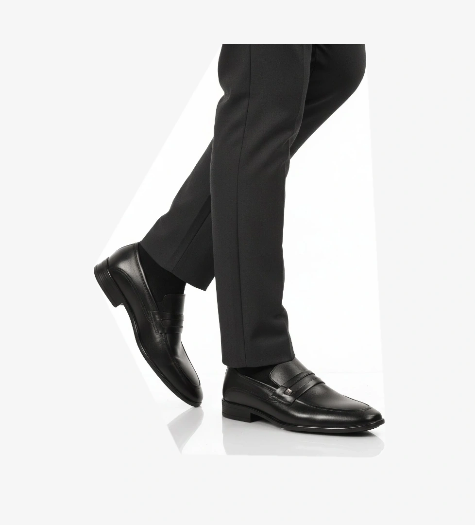 Siyah Hakiki Deri Erkek Klasik Ayakkabı - Görsel 1