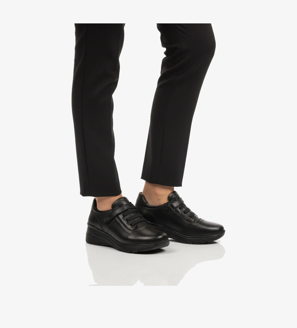 Aspor Siyah Hakiki Deri Kadın Casual Ayakkabı