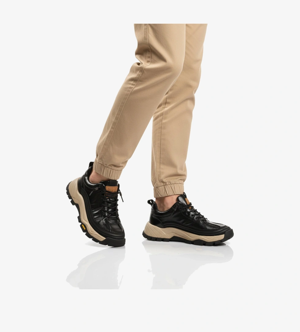 Guja Kahve Siyah Hakiki Deri Bağcıklı Erkek Sneaker model görseli