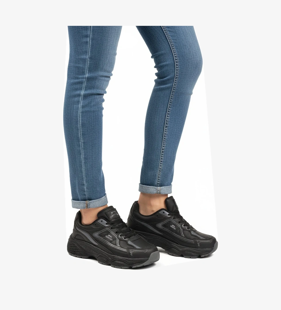 Siyah Bağcıklı Unisex Spor Ayakkabı