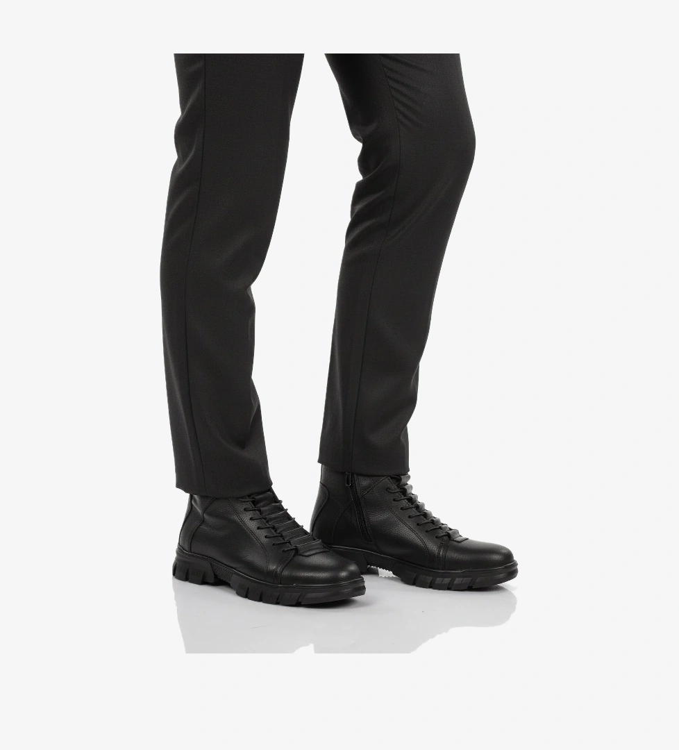 Aspor Siyah İçi Polarlı Fermuarlı Erkek Bot