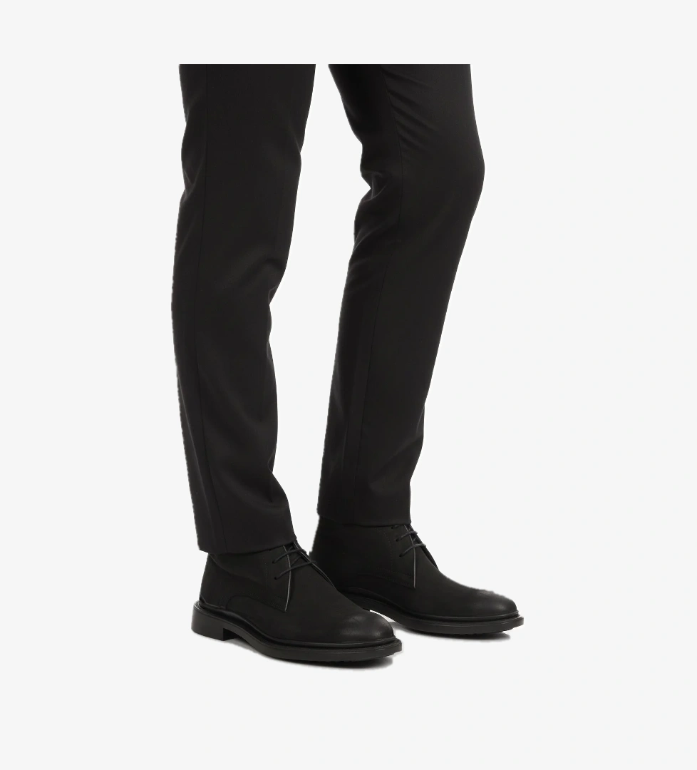 Aspor Siyah Bağcıklı Hakiki Deri Erkek Klasik Bot - Görsel 1