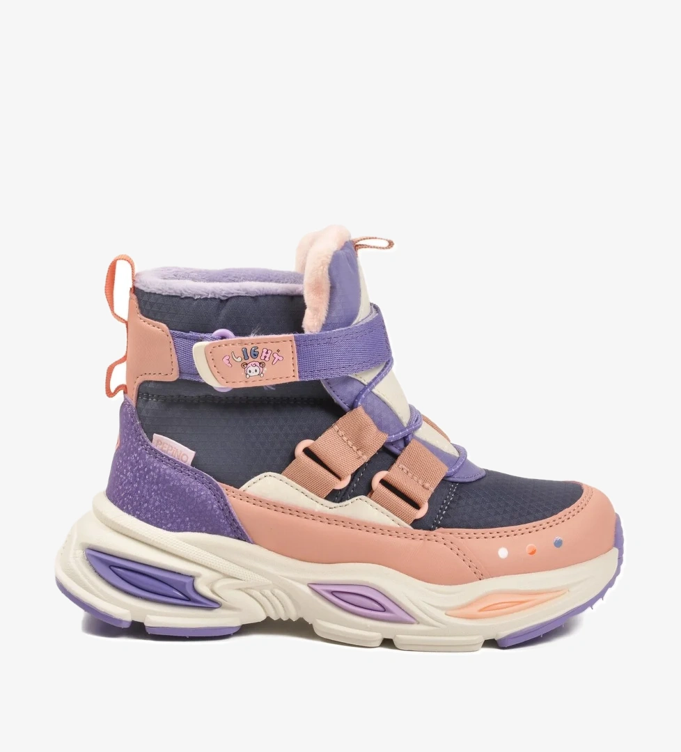 Pudra Cırtlı İçi Polarlı Kız Çocuk Sneaker Bot