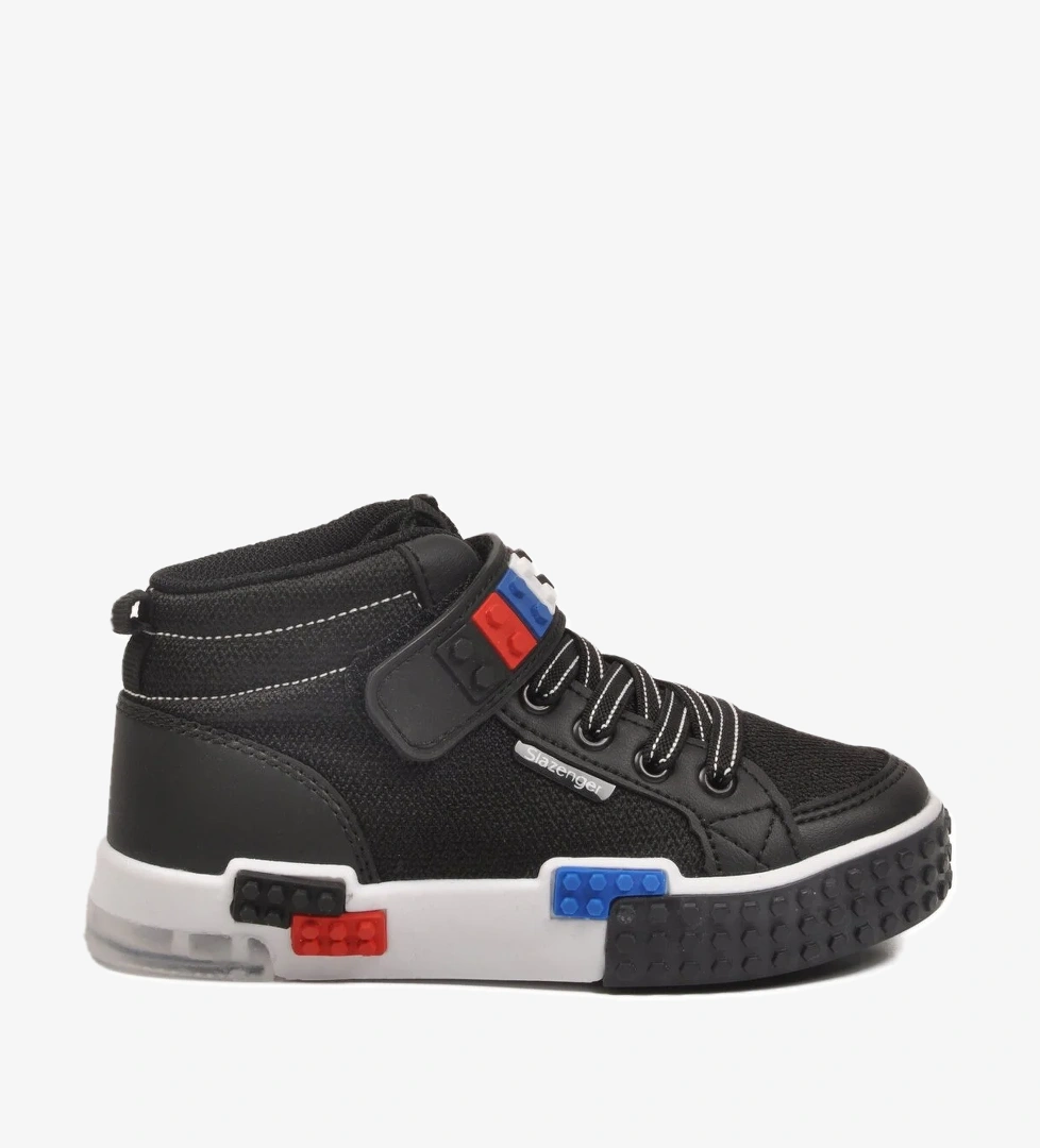 Slazenger Siyah Beyaz Cırtlı Erkek Çocuk Hi Sneaker model görseli