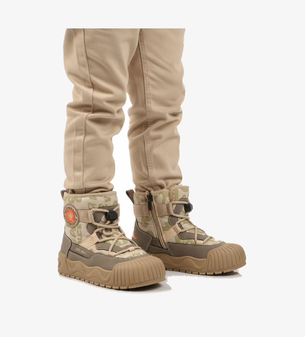 Bej İçi Kürklü Soğuğa Dirençli Kaymaz Taban Erkek Çocuk Bot 22665 F