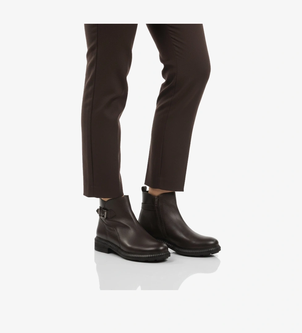 Kahve Hakiki Deri İçi Polarlı Kaymaz Kadın Bot 20913-1 Z