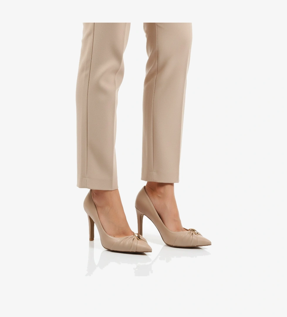 Bej Cilt Kadın İnce Uzun Topuklu Ayakkabı 575033 Z