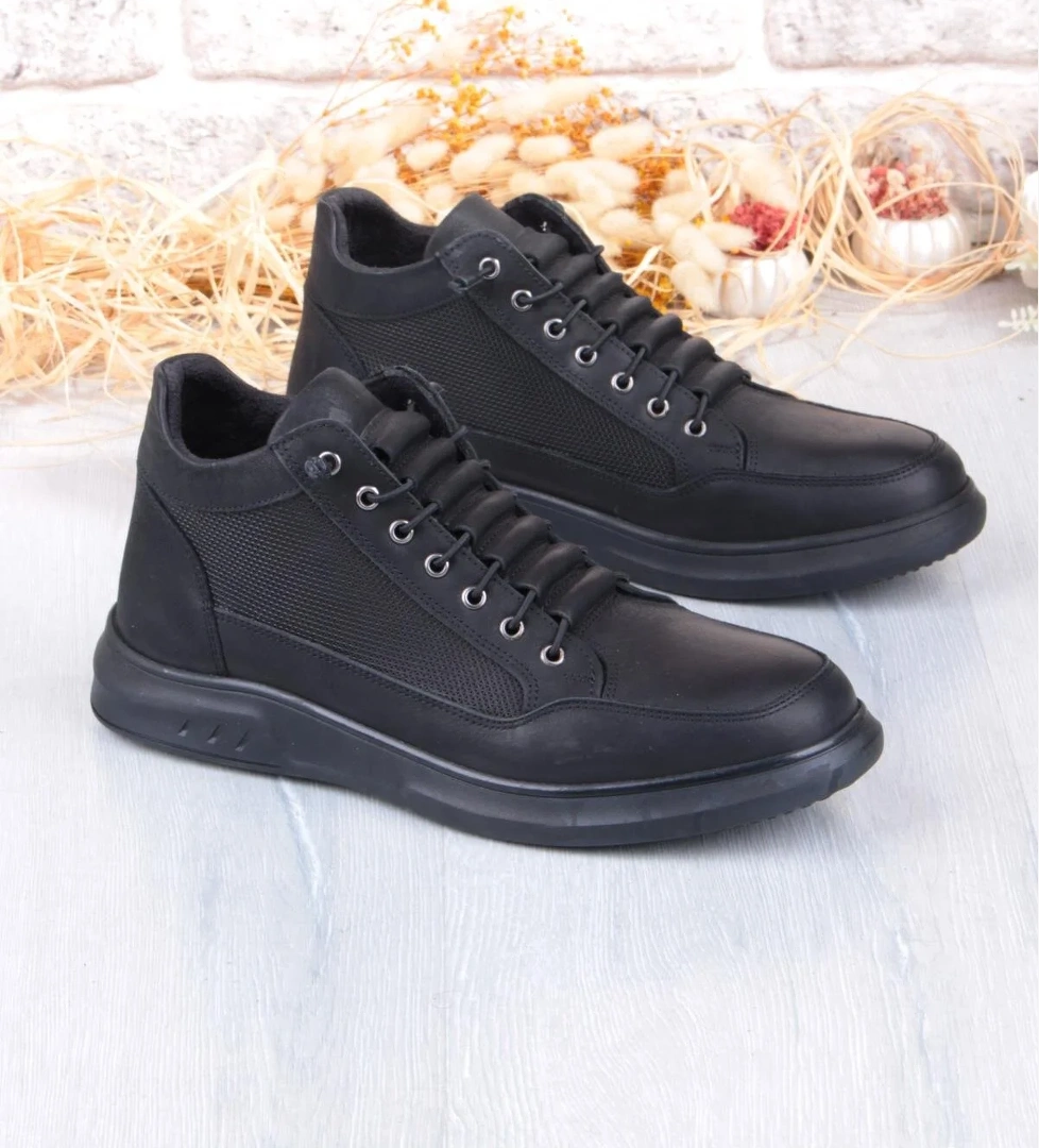 9014 Grezör Rahat Kauçuk Taban Orijinal Hakiki Deri Lastik Bağçıklı Erkek Bot