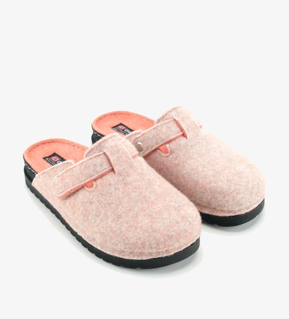 Gezer Gezer Turuncu Kadın Kışlık Rahat Taban Cırtlı Ayarlanabilir Keçe Ev Bahçe Terlik Sandalet & Terlik | Flo Turuncu - 1. görsel