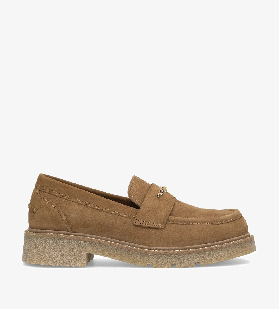 Elit Genevra Kadın Hakiki Nubuk Deri Casual Ayakkabı Taba - Görsel 1