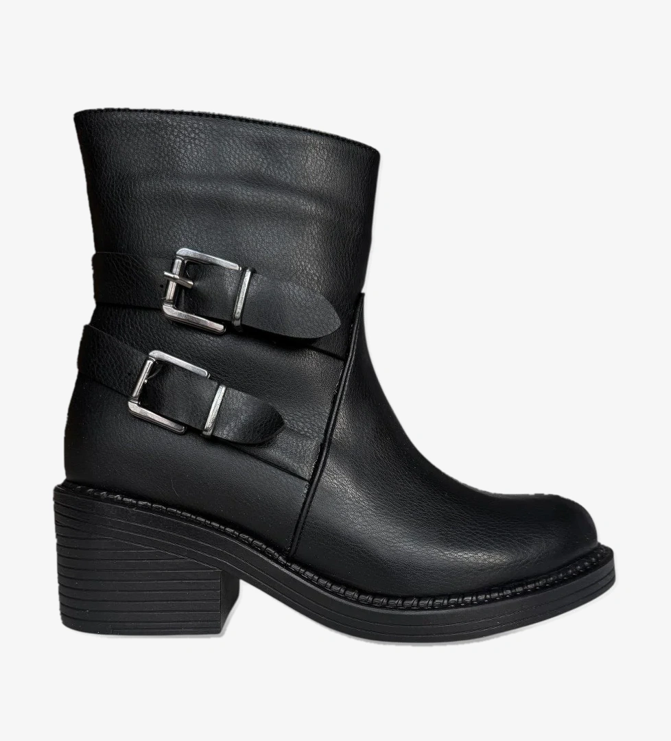 Liger Toka Detaylı Topuklu Fermuarlı Kadın Bot Si̇yah - Gümüş model görseli