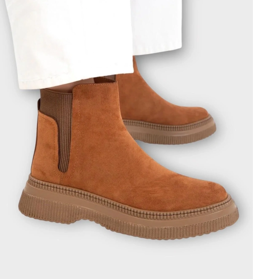 Yandan Lastikli Günlük Kadın Süet Bot TABA