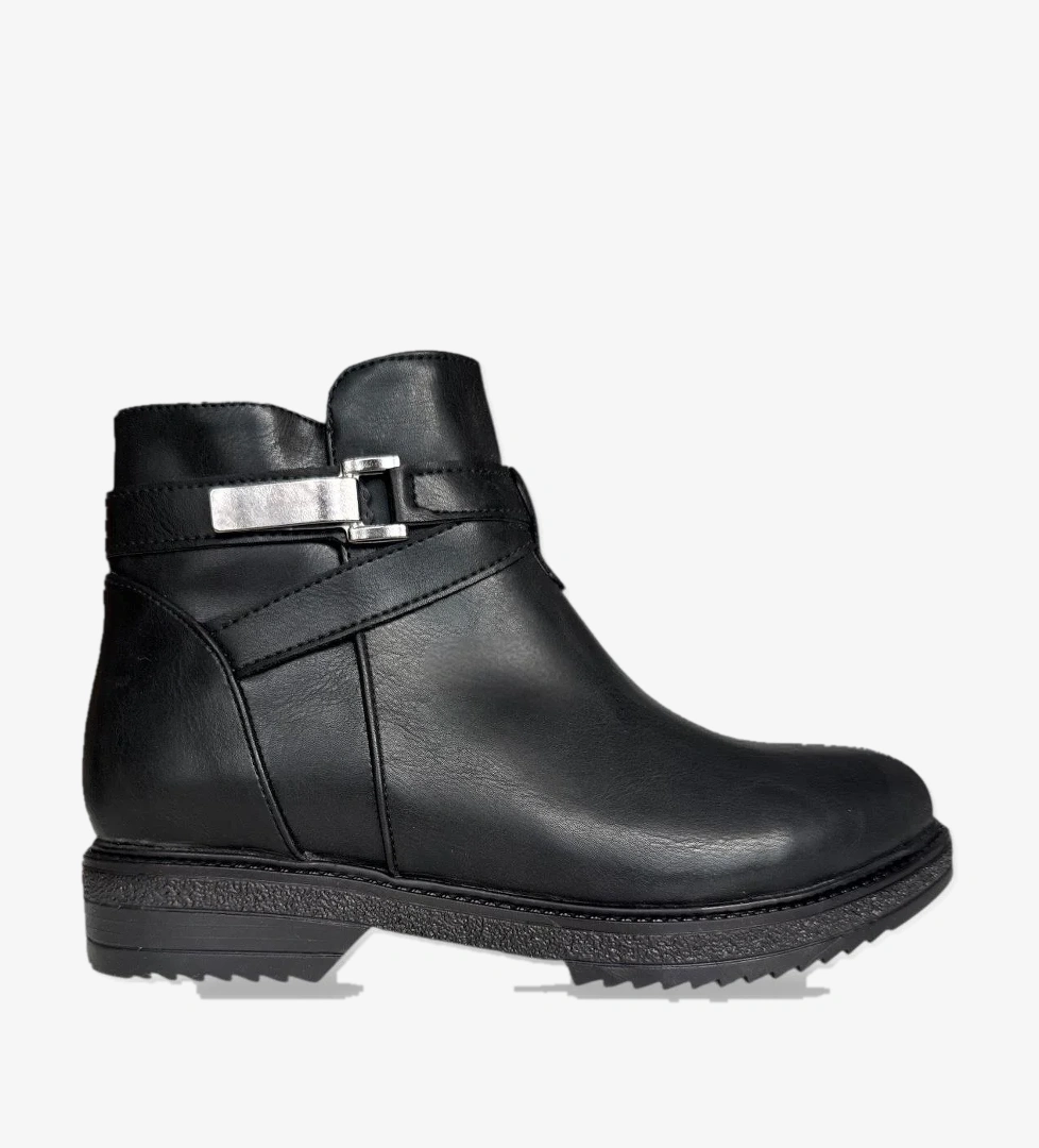 Kadın Tarz Toka Detaylı Günlük Klasik Bot SİYAH