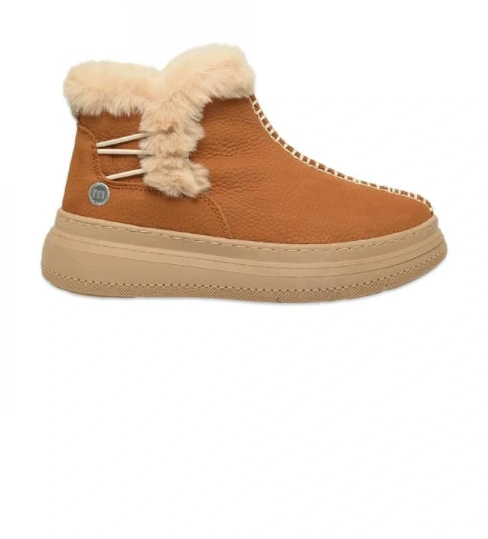 D25Kb-1540 Günlük Taba Kadın Deri Bot - Görsel 1