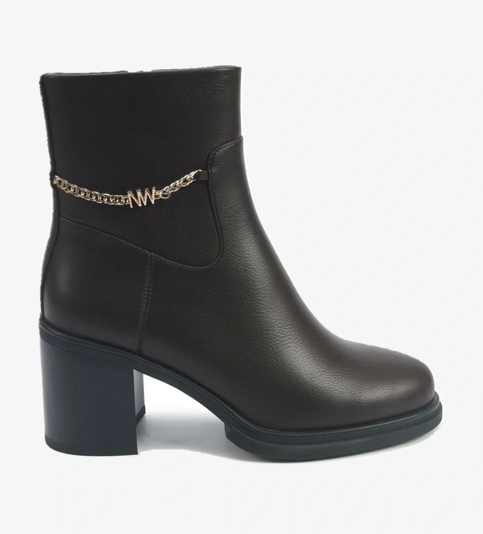 NATALIE 5PR Koyu Kahve Kadın Topuklu Bot - Görsel 1