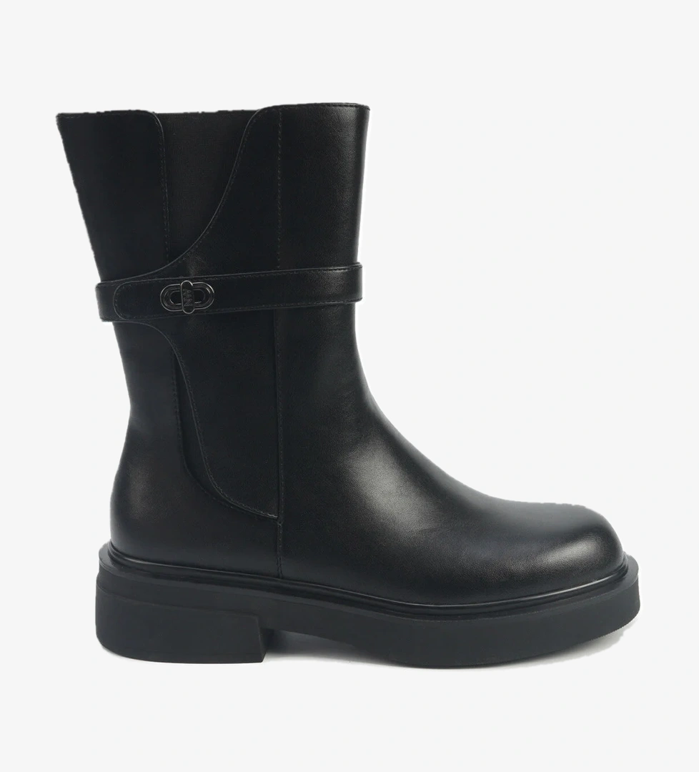 CANGER 5PR Siyah Kadın Düz Bot - Görsel 1