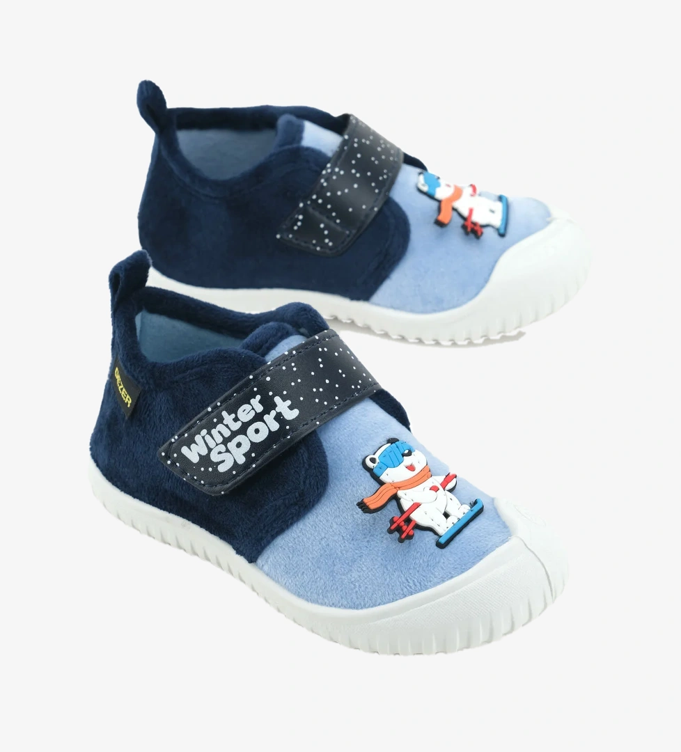 Erkek Çocuk Kışlık PVC Rahat Taban Tek Cırt Cırtlı Ayarlanabilir Kemer Ev Okul Kreş Panduf Ayakkabı - Görsel 1