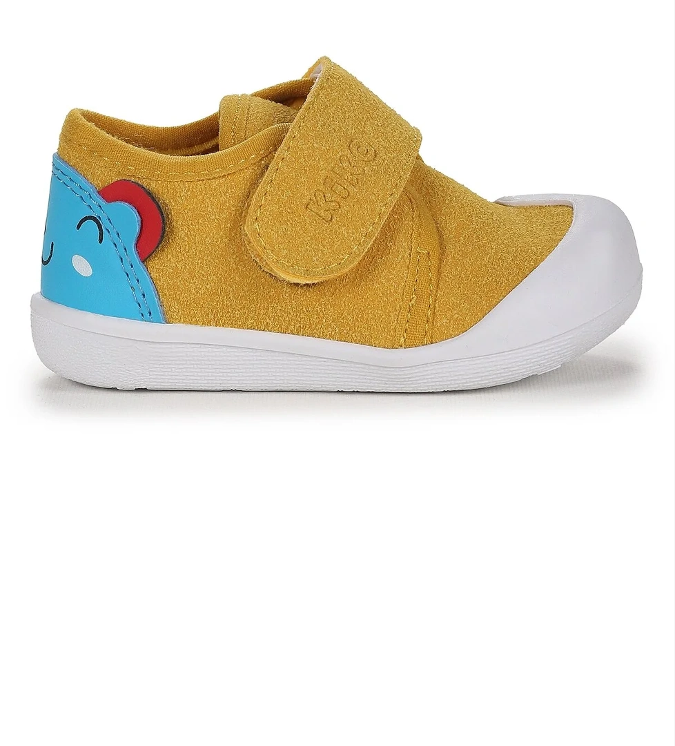 Catly Cırtlı Kız Bebek İlk Adım Ortopedik Günlük Ayakkabı Sarı