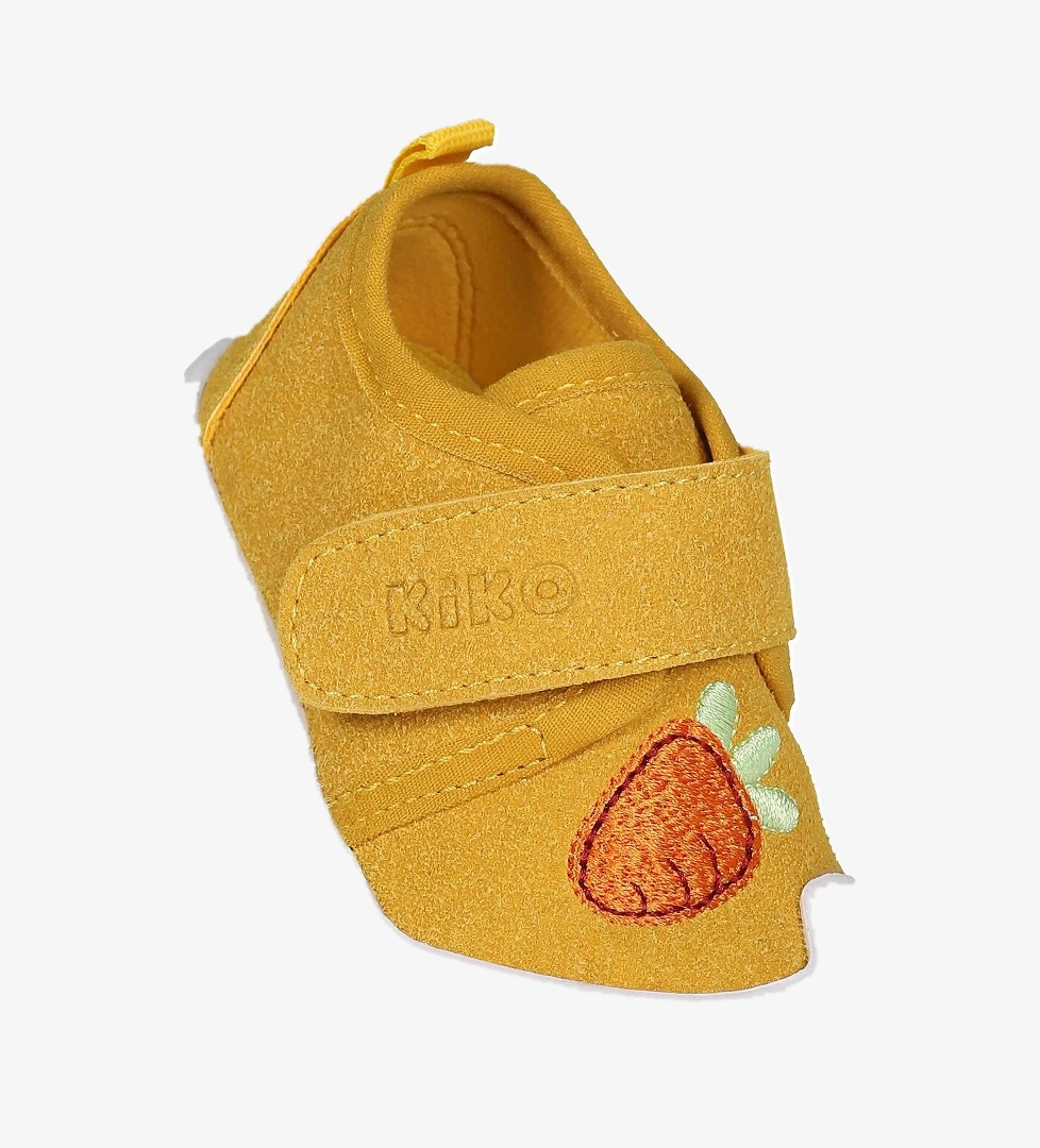 Strawberry Cırtlı Kız Bebek İlk Adım Ortopedik Günlük Ayakkabı Sarı