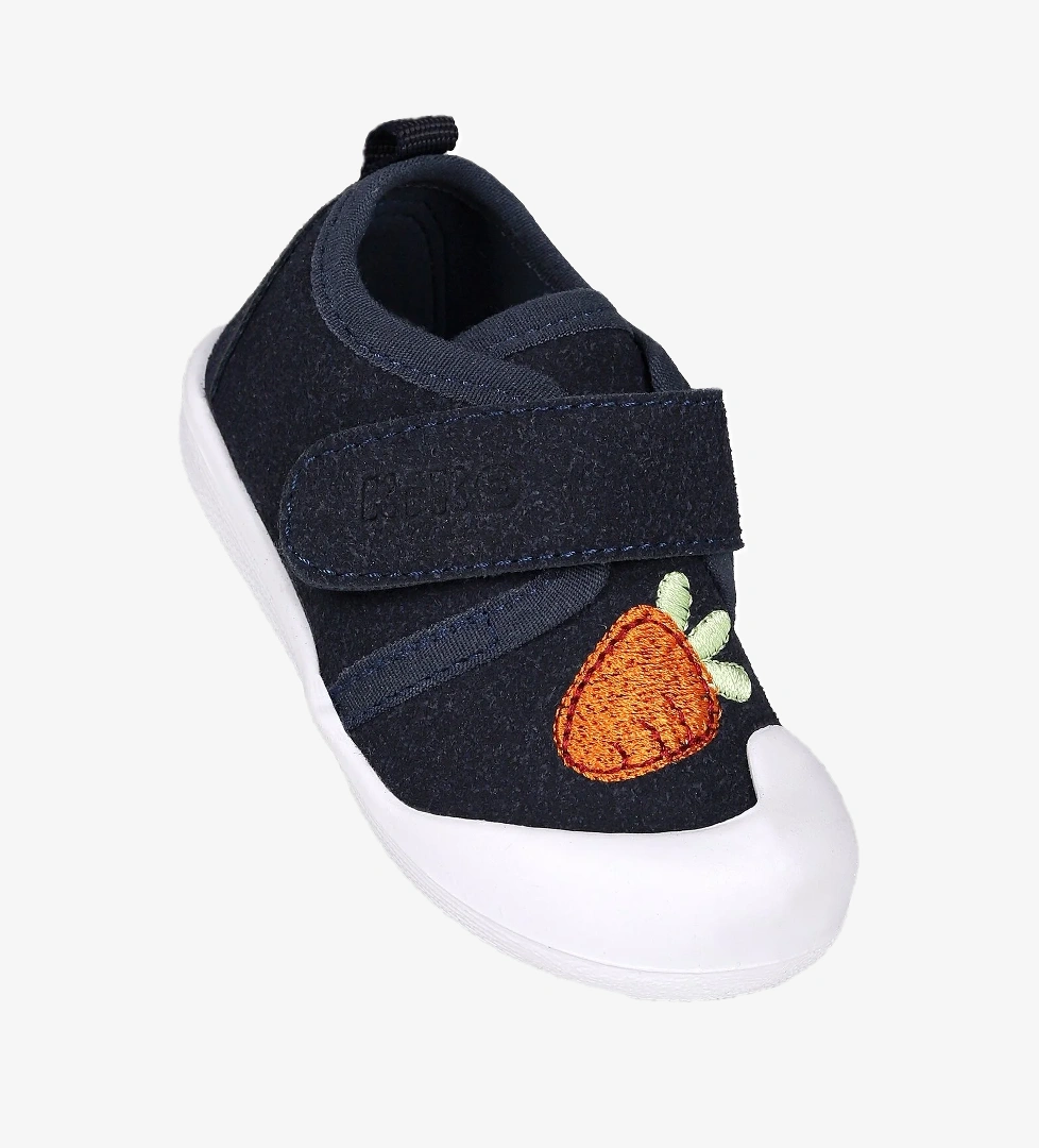 Strawberry Cırtlı Kız Bebek İlk Adım Ortopedik Günlük Ayakkabı Lacivert