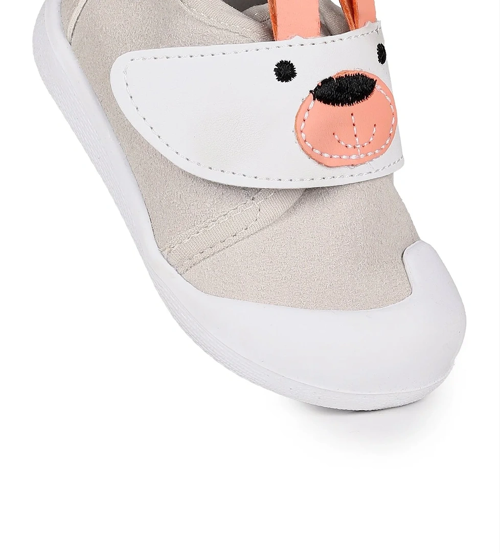 Winni Cırtlı Kız Bebek İlk Adım Ortopedik Günlük Ayakkabı Gri