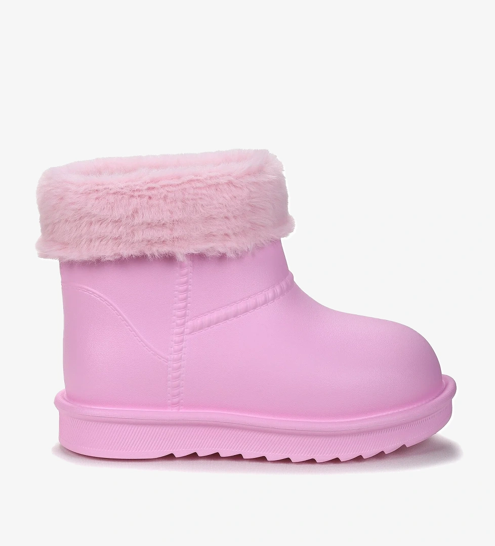 Geta Su Geçirmez İçi Kürklü Kız Çocuk Eva Yağmur Kar Çizme Pembe