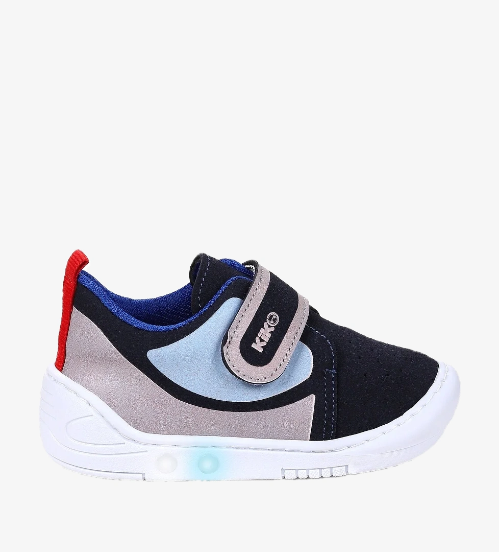 Kugan Cırtlı Işıklı Erkek Bebek Yürüyüş Spor Ayakkabı Lacivert - Mavi
