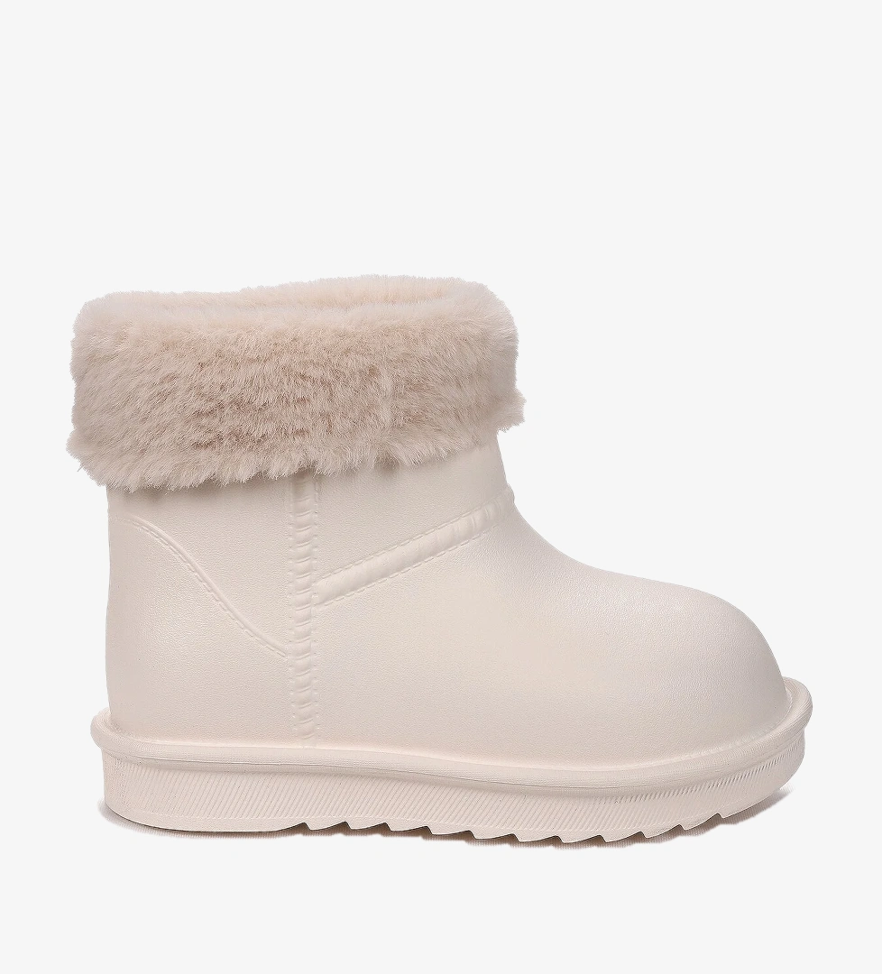 Kiko Kids Geta Su Geçirmez İçi Kürklü Kız Çocuk Eva Yağmur Kar Çizme Krem