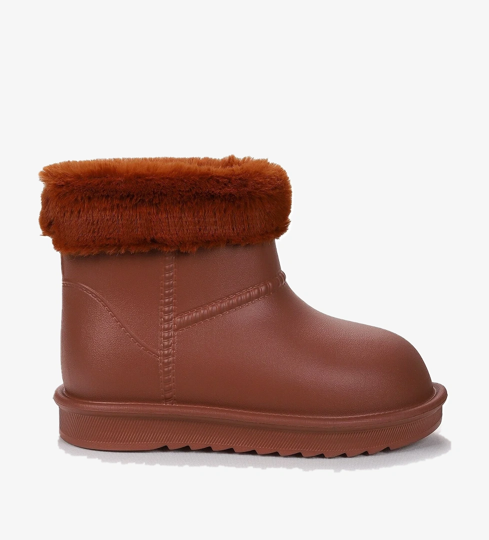 Kiko Kids Geta Su Geçirmez İçi Kürklü Kız Çocuk Eva Yağmur Kar Çizme Taba - 604,95₺ - Flo