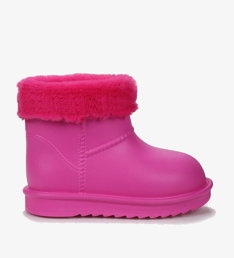 Geta Su Geçirmez İçi Kürklü Kız Çocuk Eva Yağmur Kar Çizme Fuşya