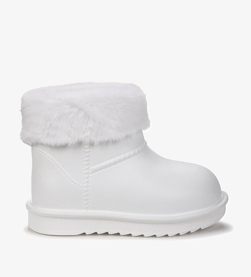 Geta Su Geçirmez İçi Kürklü Kız Çocuk Eva Yağmur Kar Çizme Beyaz