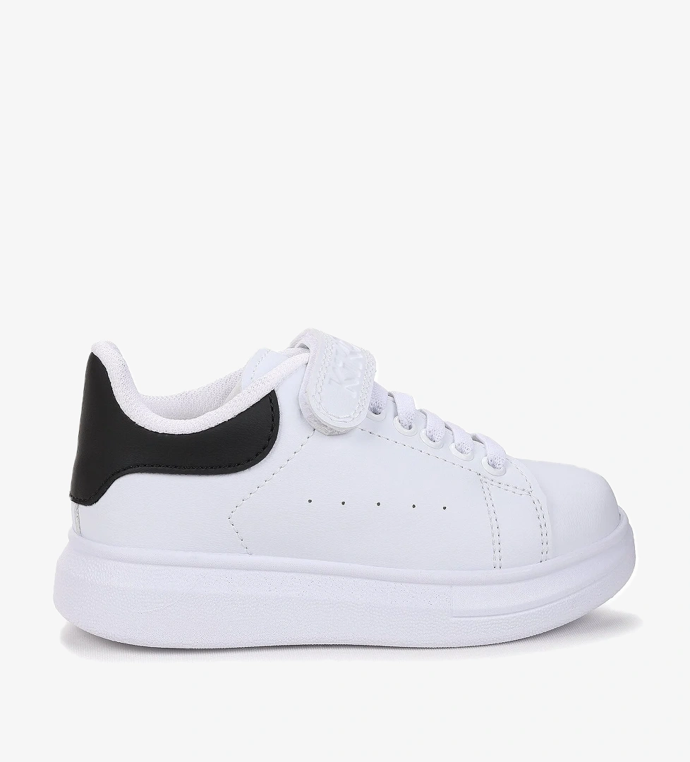 Tinsa Günlük Cırtlı Kız Çocuk Spor Ayakkabı Beyaz - Siyah