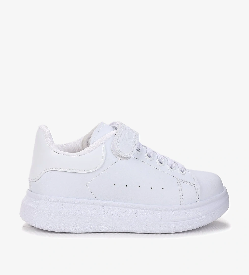 Tinsa Günlük Cırtlı Kız Çocuk Spor Ayakkabı Beyaz - Beyaz