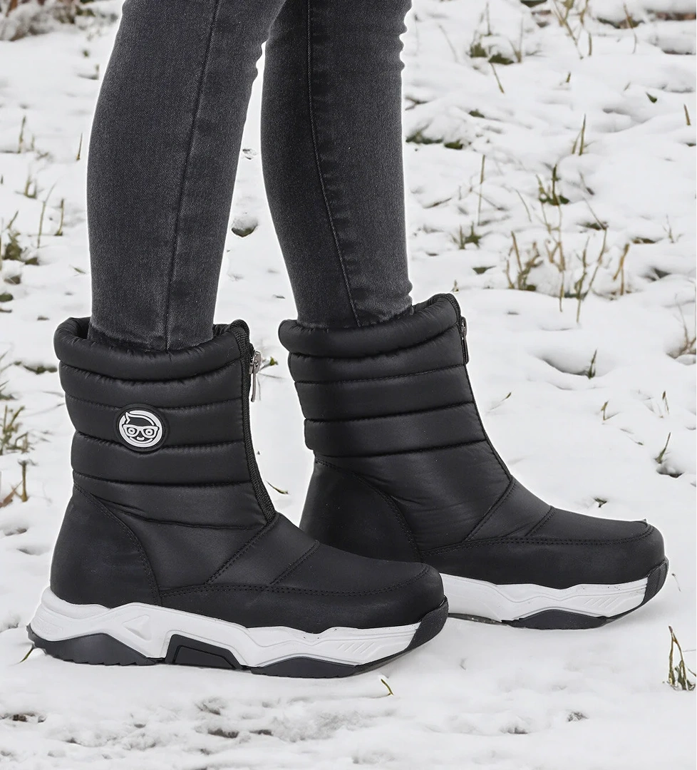 Kiko Kids Sumo Fermuarlı Kız Çocuk Kar Botu - Siyah model görseli