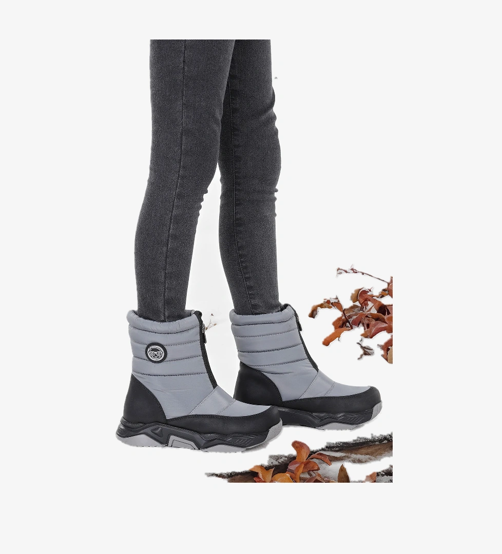 Sumo Fermuarlı Kız Çocuk Kar Botu Füme - Siyah