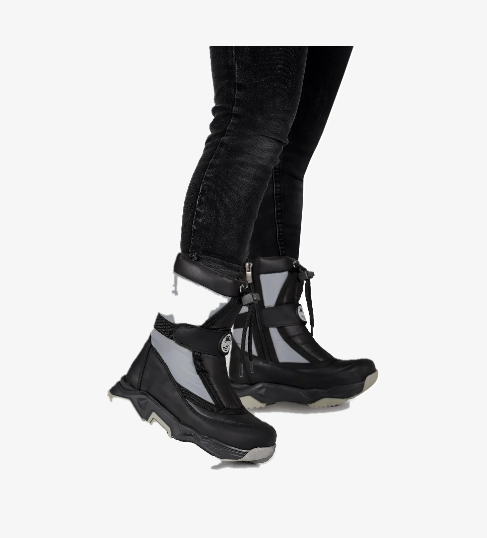 Alexis Fermuarlı Kız Çocuk Kar Botu Füme - Siyah