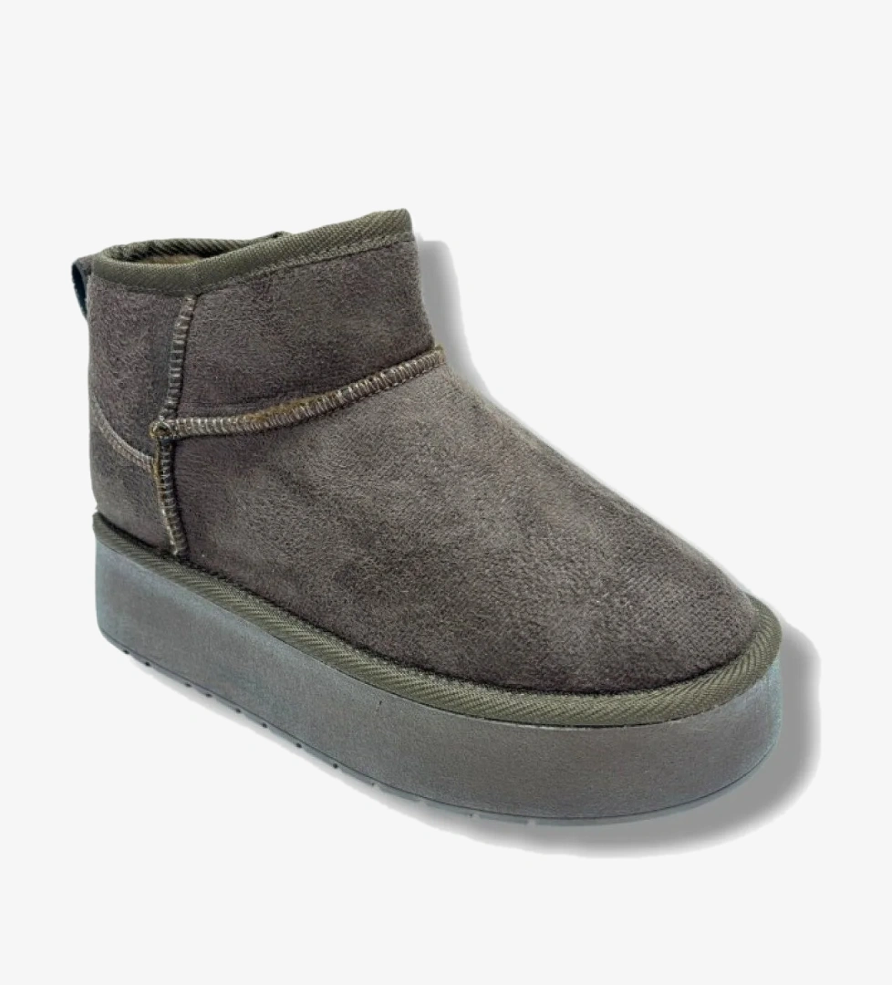 034-26 Anatomik Süet Deri Kürklü Kalın Taban Kadın Bot 36-40