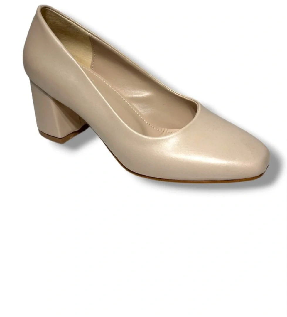 Cshoes 176-26 Cilt Deri Kare Topuklu Kadın Ayakkabı