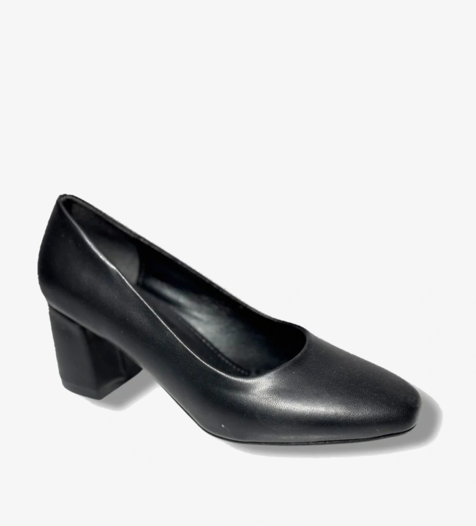 Cshoes 176-26 Cilt Deri Kare Topuklu Kadın Ayakkabı - Görsel 1