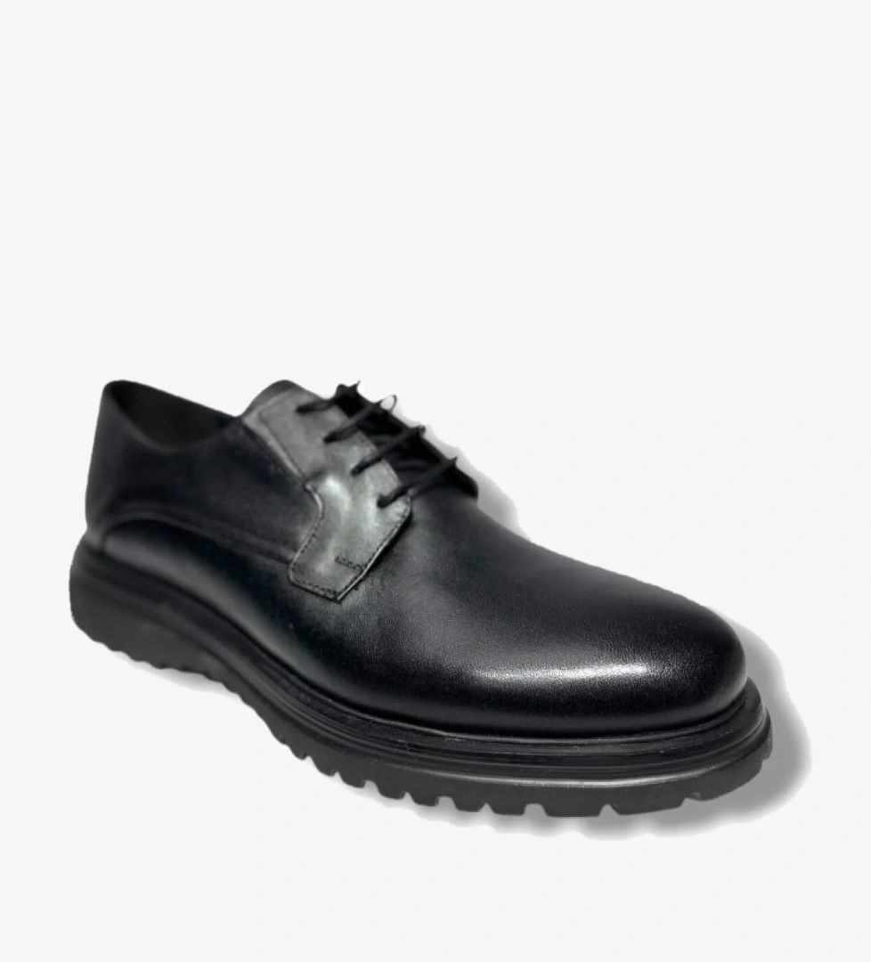 445-26 Hakiki Deri EvaTaban Bağcıklı Erkek Ayakkabı - Görsel 1