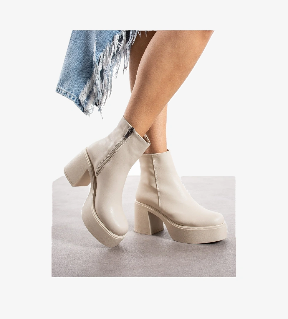 Sade Kalın Taban ve Topuklu Kadın Bot 914301-z - Görsel 1